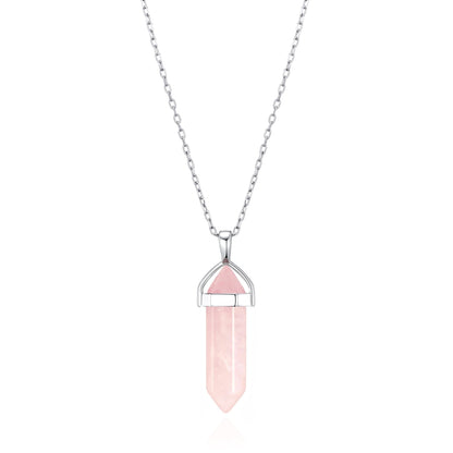Rose Quartz Genuine Gemstone Necklace