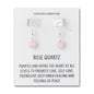 Rose Quartz Gemstone Round Drop Earrings with Quote Card