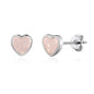 Rose Quartz Heart Stud Earrings