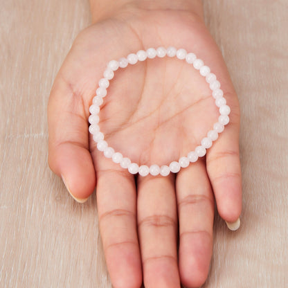 Rose Quartz Mini Beaded Gemstone Stretch Bracelet