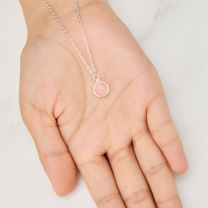 Rose Quartz Necklace with Quote Card