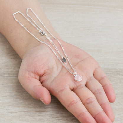 Rose Quartz Necklace with Quote Card