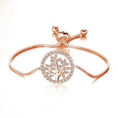 Rose Gold Plated Friendship Bracelets Created with Zircondia® Crystals