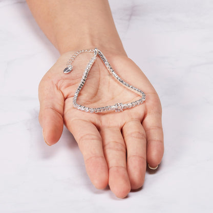 Round Solitaire Tennis Bracelet Created with Zircondia® Crystals