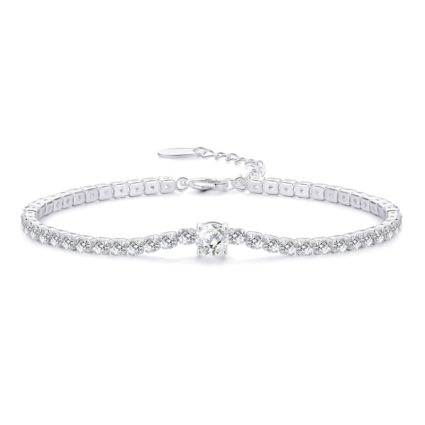 Round Solitaire Tennis Bracelet Created with Zircondia® Crystals