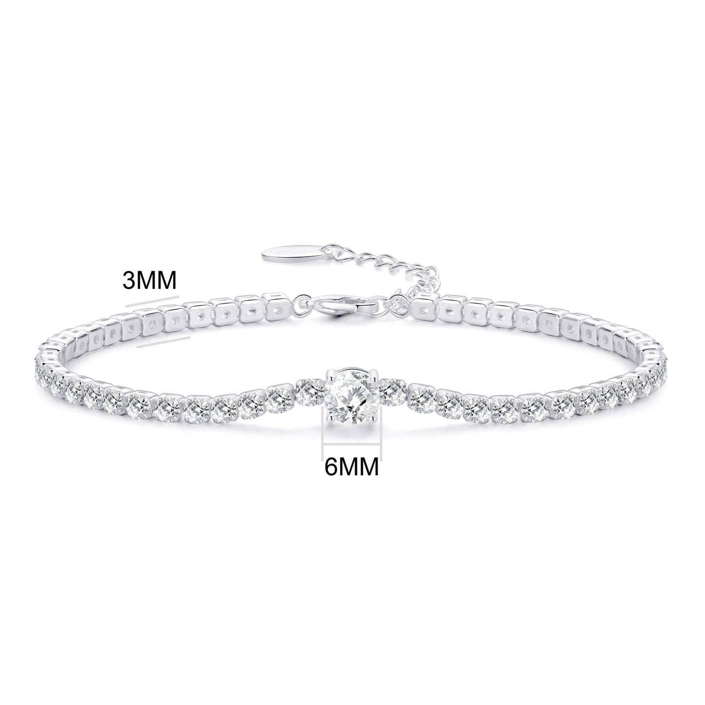 Round Solitaire Tennis Bracelet Created with Zircondia® Crystals