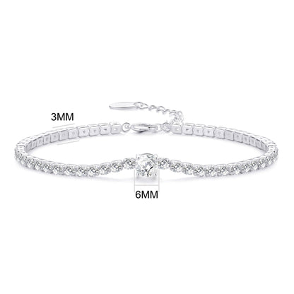 Round Solitaire Tennis Bracelet Created with Zircondia® Crystals