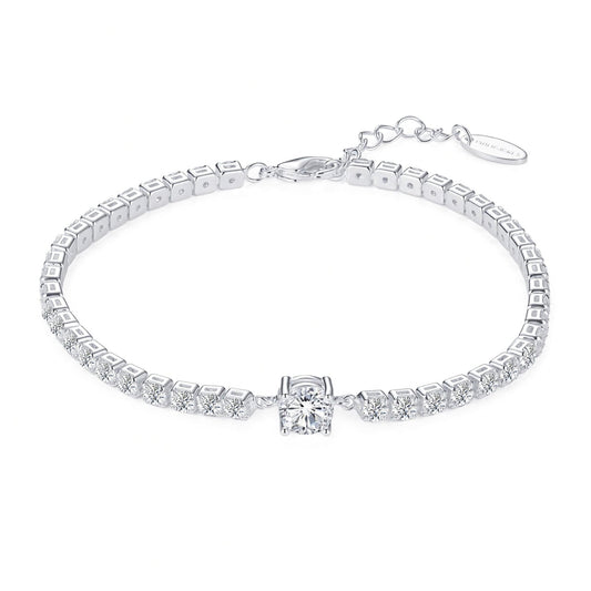 Round Solitaire Tennis Bracelet Created with Zircondia® Crystals