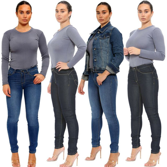 Enzo Jean Skinny Extensible Femme Nouveau Denim Coupe Slim Taille UK 8-22