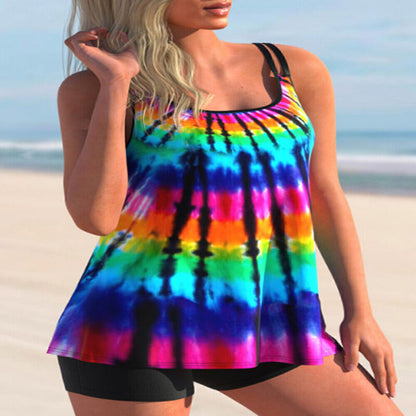 Plus Size Womens Ruffle Tankini Shorts Set Swimming Costume Swimsuit Swim Dress