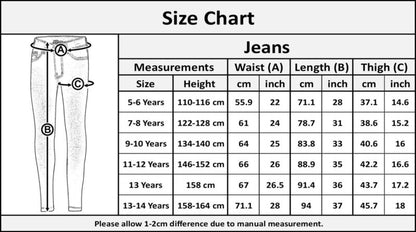 Kids Knee Ripped Jeans Denim Comfort Stretch Trousers Pants Boys Age 5-13 Years