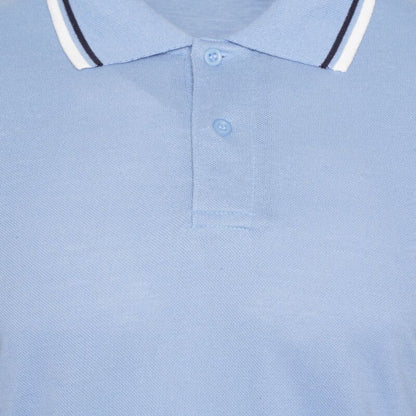 Mens Short Sleeve Plain Tipping Polo Shirt T Shirt Top Casual S-2XL Pique
