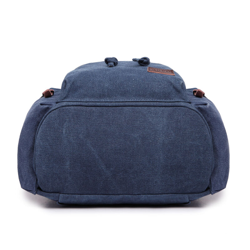 Sac à dos en toile et cuir véritable unisexe, grand sac à dos scolaire, sac à bandoulière
