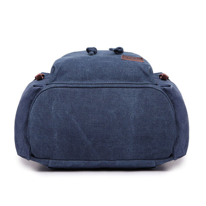Sac à dos en toile et cuir véritable unisexe, grand sac à dos scolaire, sac à bandoulière