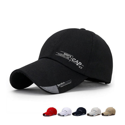 Casquettes de baseball Hommes Femmes Casquette de sport noire Chapeaux d'été décontractés réglables ~