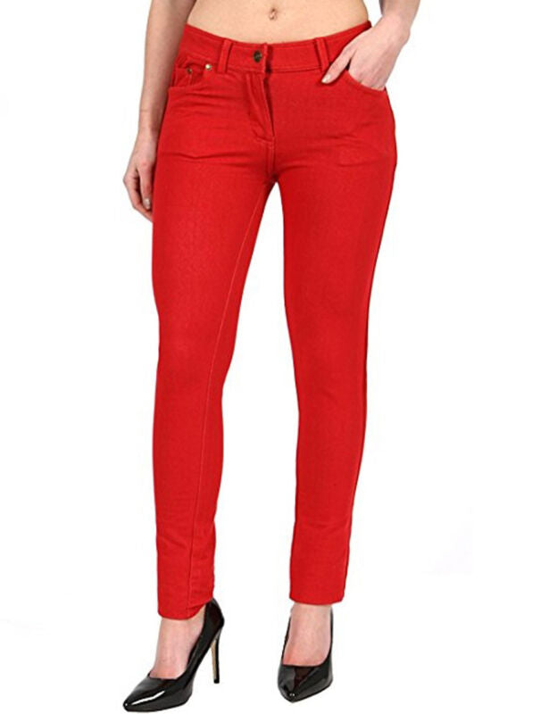 Pantalon Jegging Femme Taille Plus Extensible Slim Poches UK Tailles 8-26