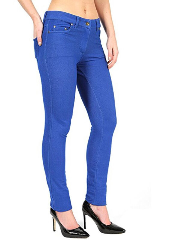 Pantalon Jegging Femme Taille Plus Extensible Slim Poches UK Tailles 8-26