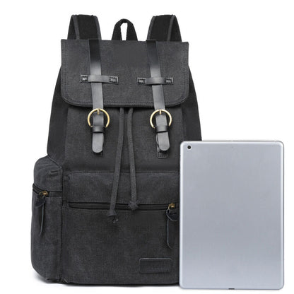 Sac à dos en toile et cuir véritable unisexe, grand sac à dos scolaire, sac à bandoulière
