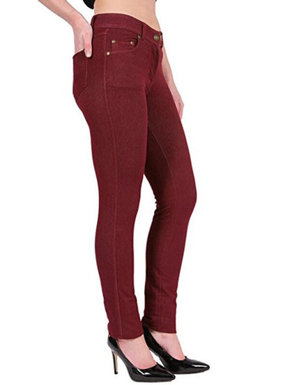 Pantalon Jegging Femme Taille Plus Extensible Slim Poches UK Tailles 8-26