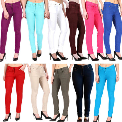 Pantalon Jegging Femme Taille Plus Extensible Slim Poches UK Tailles 8-26