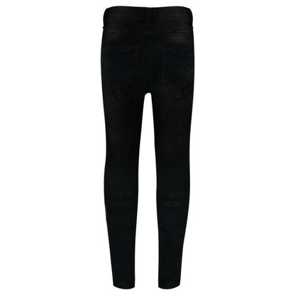 Pantalon en jean déchiré skinny extensible noir de jais pour enfants et garçons