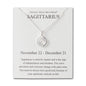Sagittarius Star Sign Zodiac Necklace and Quote Card with Zircondia® Crystals