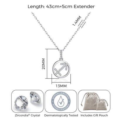 Sagittarius Star Sign Zodiac Necklace with Zircondia® Crystals