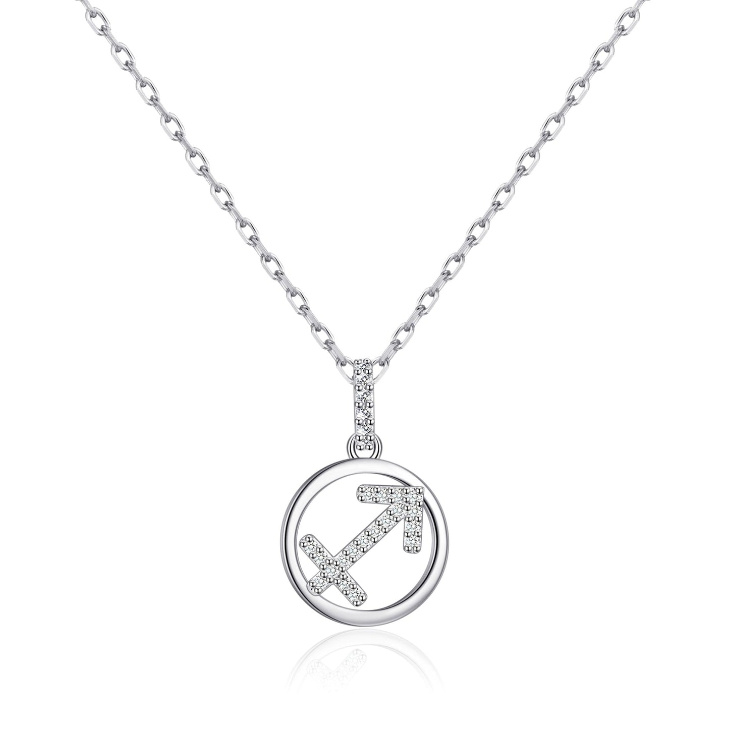 Sagittarius Star Sign Zodiac Necklace with Zircondia® Crystals