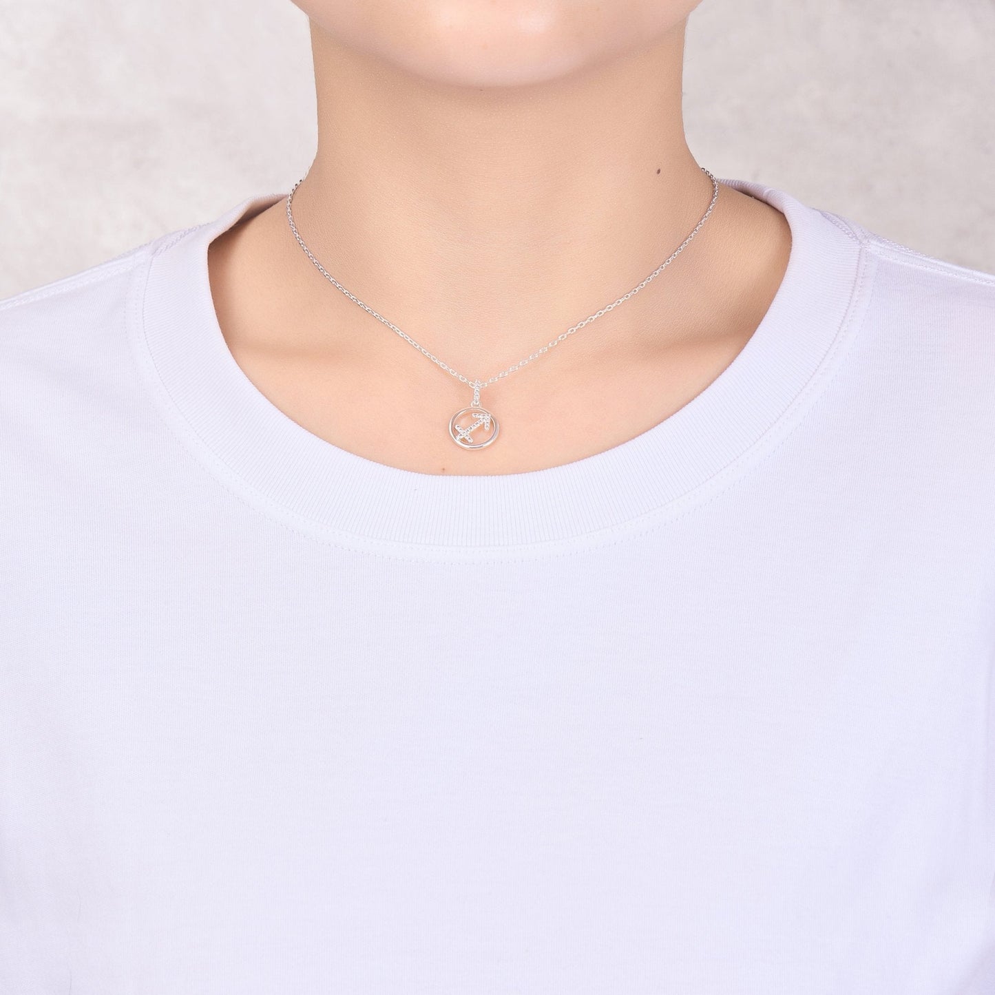 Sagittarius Star Sign Zodiac Necklace and Quote Card with Zircondia® Crystals