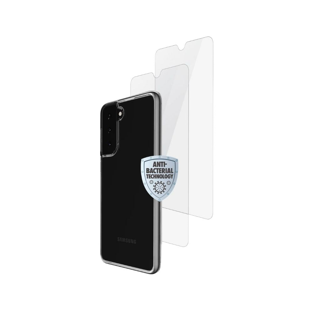 Kit 3 pièces Skech pour Samsung Galaxy S21 Plus (2 protections d'écran film + coque transparente)