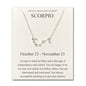 Scorpio Star Sign Zodiac Constellation Necklace and Quote Card with Zircondia® Crystals