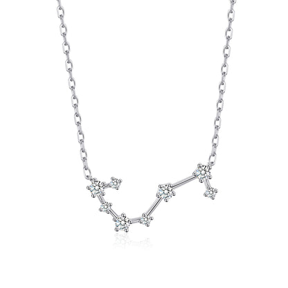 Collier signe astrologique Scorpion, constellation du zodiaque et carte citation avec cristaux Zircondia®