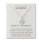 Scorpio Star Sign Zodiac Necklace and Quote Card with Zircondia® Crystals