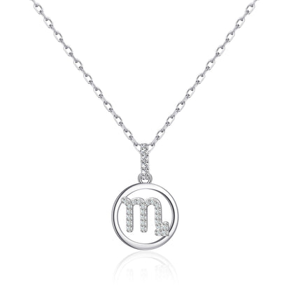 Scorpio Star Sign Zodiac Necklace with Zircondia® Crystals