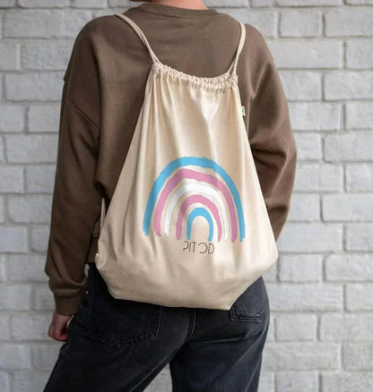 Transgender Rainbow Drawstring Bag