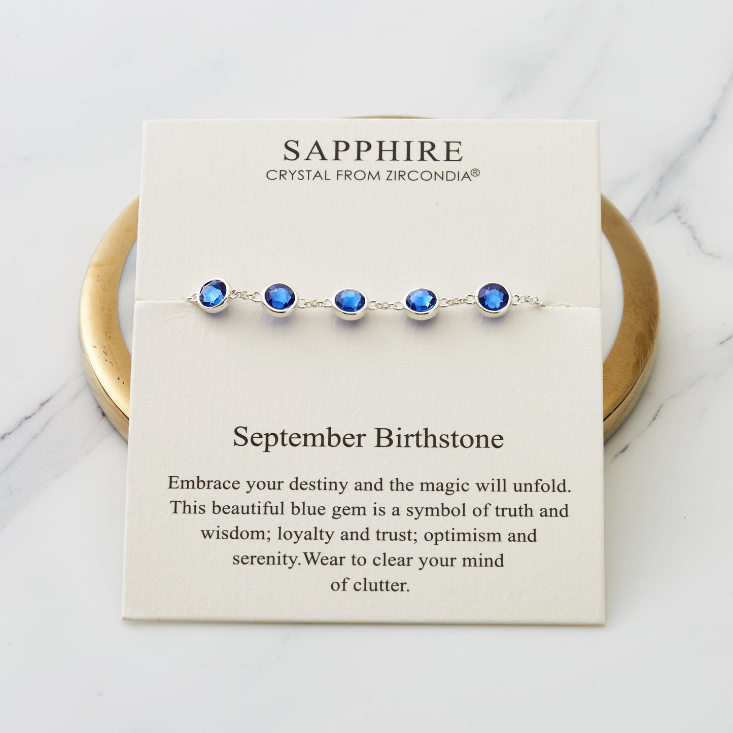 September Birthstone Bracelet Created with Sapphire Zircondia® Crystals