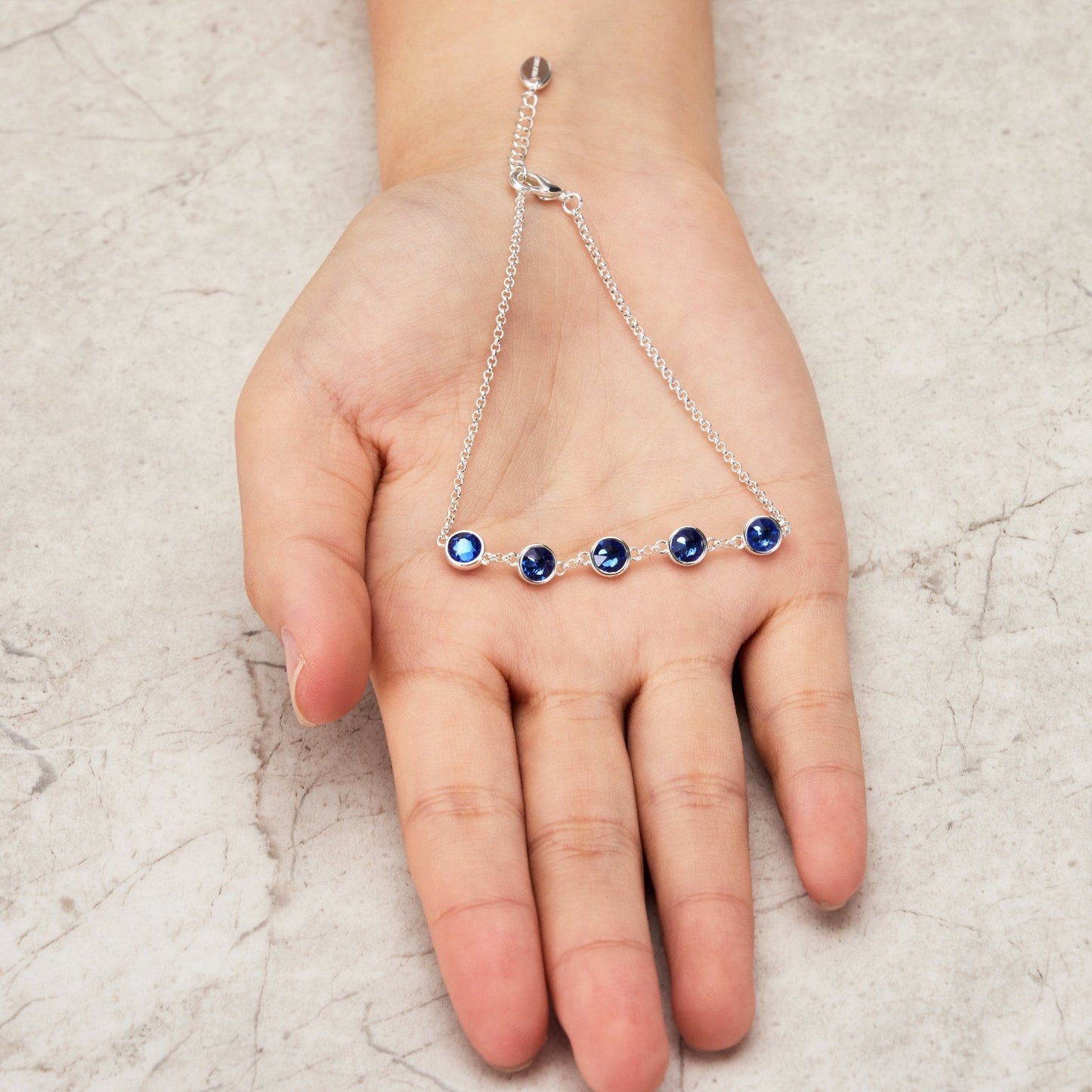 September Birthstone Bracelet Created with Sapphire Zircondia® Crystals
