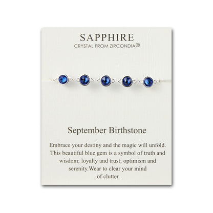September Birthstone Bracelet Created with Sapphire Zircondia® Crystals
