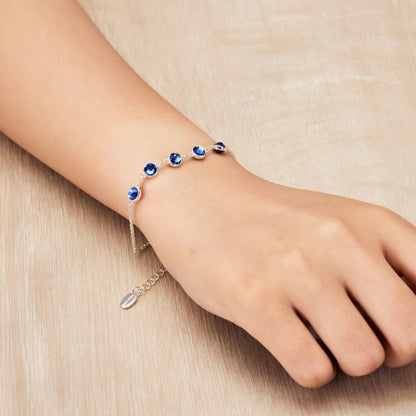 September Birthstone Bracelet Created with Sapphire Zircondia® Crystals