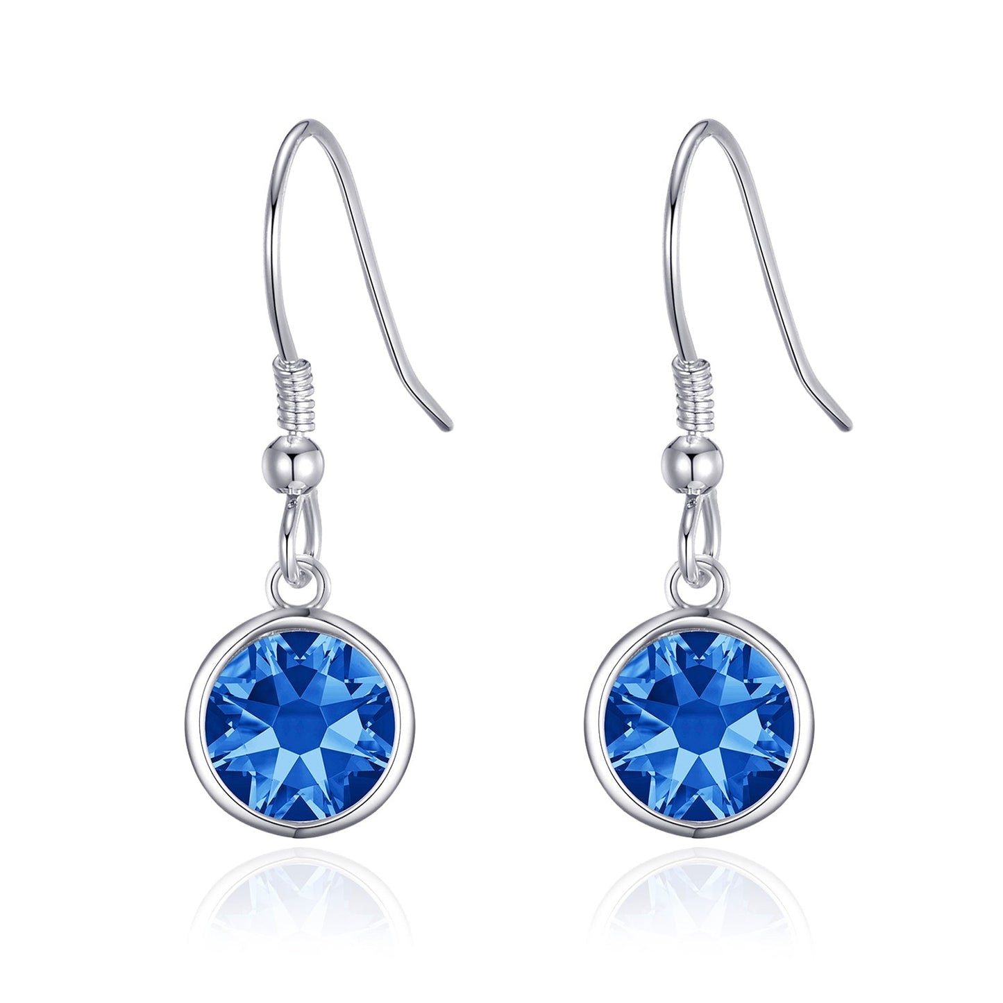 September Birthstone Drop Earrings Created with Sapphire Zircondia® Crystals