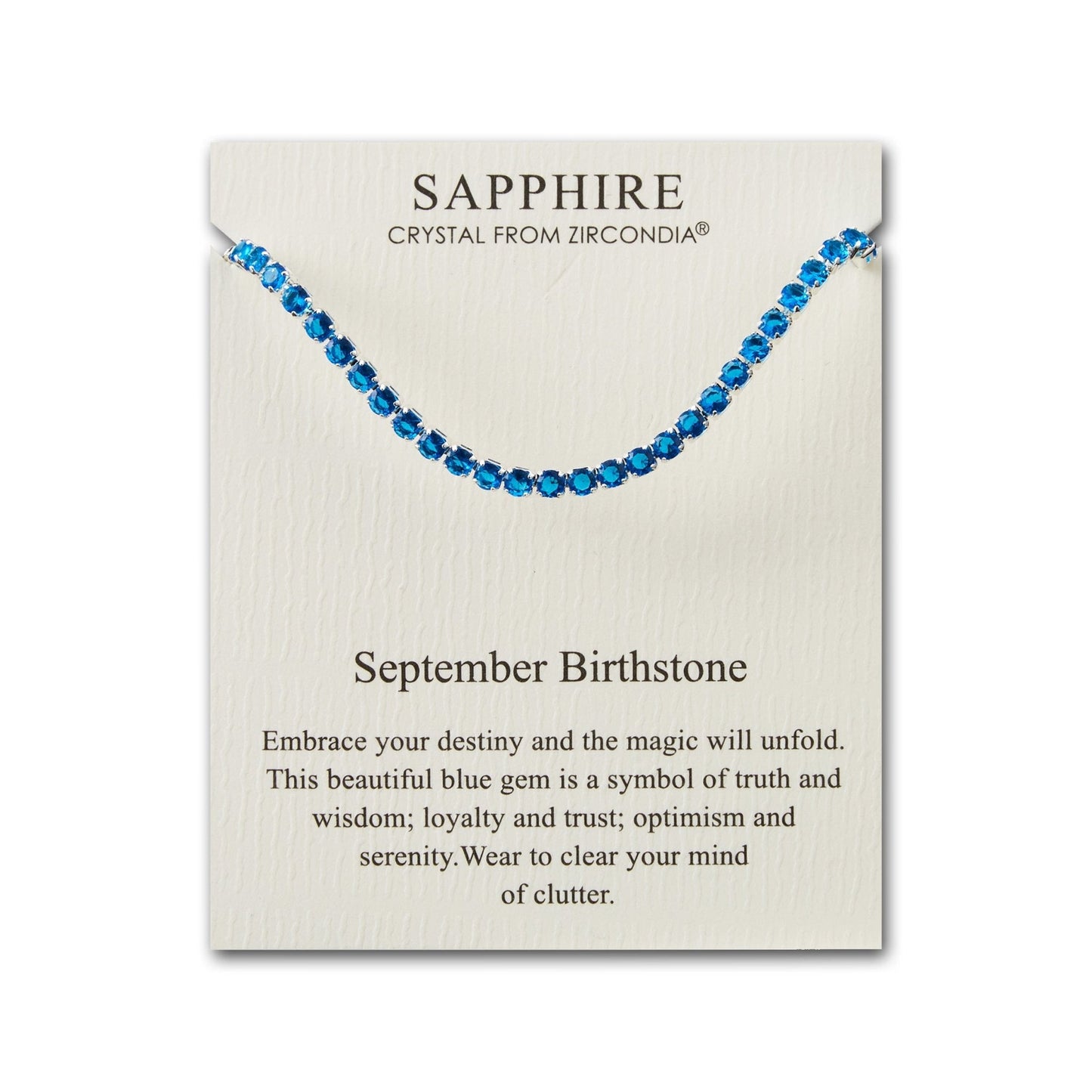 September Birthstone Friendship Bracelet with Sapphire Zircondia® Crystals