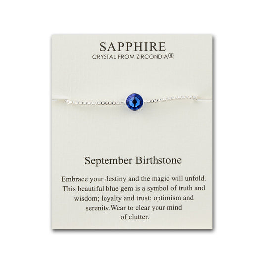 September (Sapphire) Birthstone Bracelet Created with Zircondia® Crystals