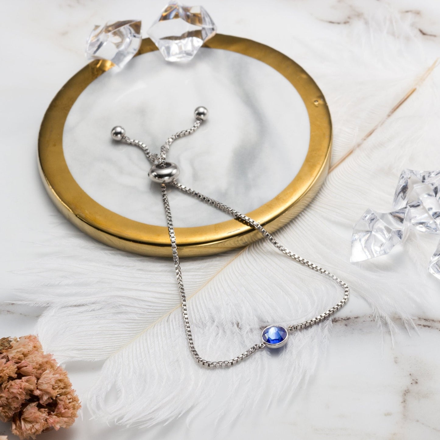 September (Sapphire) Birthstone Bracelet Created with Zircondia® Crystals