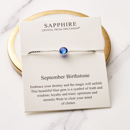 September (Sapphire) Birthstone Bracelet Created with Zircondia® Crystals