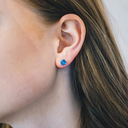 September (Sapphire) Birthstone Earrings Created with Zircondia® Crystals