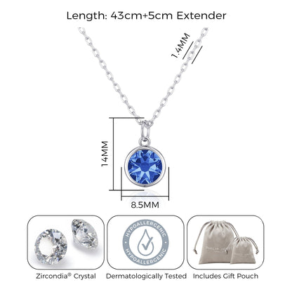 September (Sapphire) Birthstone Necklace Created with Zircondia® Crystals