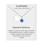 September (Sapphire) Birthstone Necklace with Initial Charm (A to Z) Created with Zircondia® Crystals
