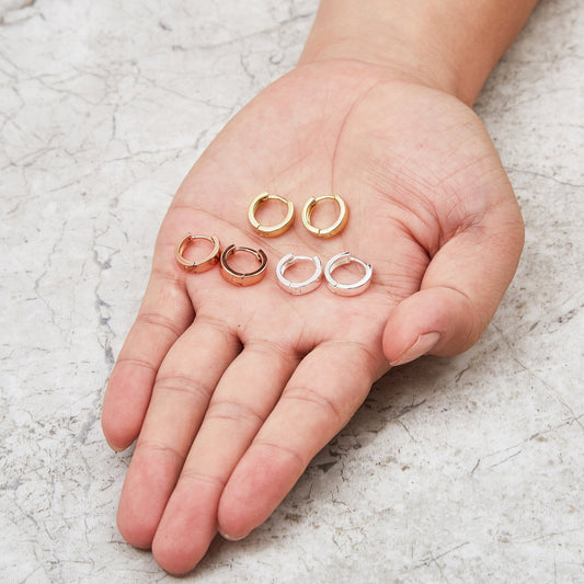 Set of Three Huggie Earrings