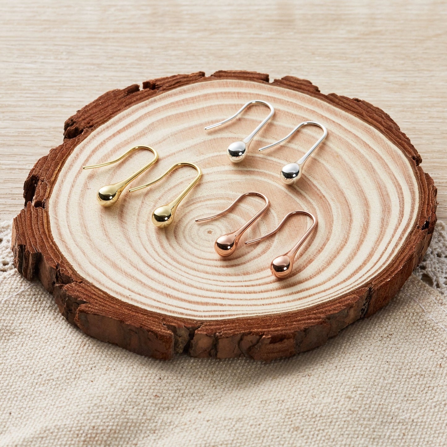 Set of Three Teardrop Earrings