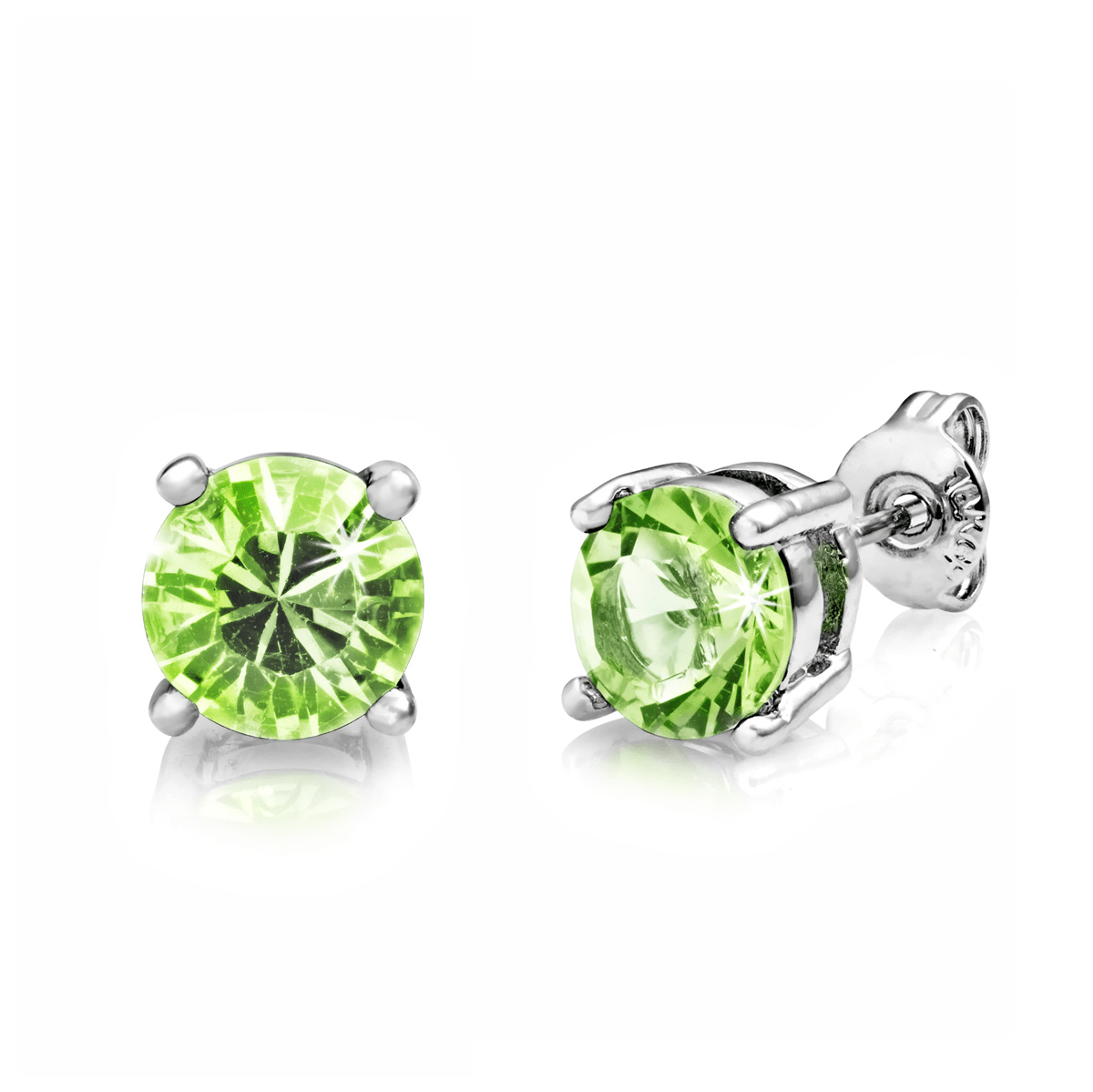 Seven Pack of Solitaire Earrings Created with Zircondia® Crystals